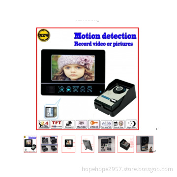 Saful TS-WP709 2.4GHz Wireless Video Door Phone (Record+unlock function)
